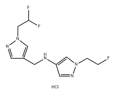 N-{[1-(2,2-difluoroethyl)-1H-pyrazol-4-yl]methyl}-1-(2-fluoroethyl)-1H-pyrazol-4-amine Structure