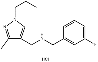 1-(3-fluorophenyl)-N-[(3-methyl-1-propyl-1H-pyrazol-4-yl)methyl]methanamine Structure