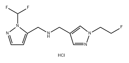 1-[1-(difluoromethyl)-1H-pyrazol-5-yl]-N-{[1-(2-fluoroethyl)-1H-pyrazol-4-yl]methyl}methanamine Structure