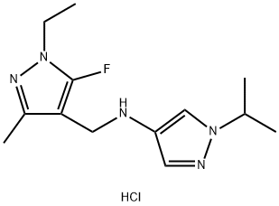 N-[(1-ethyl-5-fluoro-3-methyl-1H-pyrazol-4-yl)methyl]-1-isopropyl-1H-pyrazol-4-amine Structure