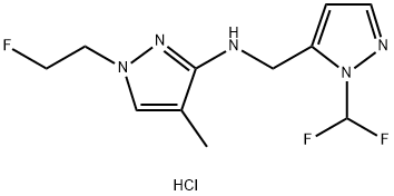 N-{[1-(difluoromethyl)-1H-pyrazol-5-yl]methyl}-1-(2-fluoroethyl)-4-methyl-1H-pyrazol-3-amine Structure