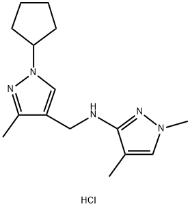 N-[(1-cyclopentyl-3-methyl-1H-pyrazol-4-yl)methyl]-1,4-dimethyl-1H-pyrazol-3-amine Structure