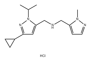 1-(3-cyclopropyl-1-isopropyl-1H-pyrazol-5-yl)-N-[(1-methyl-1H-pyrazol-5-yl)methyl]methanamine Structure