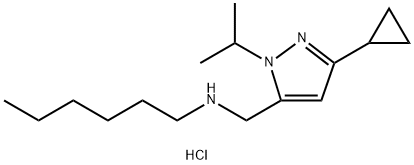 (3-cyclopropyl-1-isopropyl-1H-pyrazol-5-yl)methyl]hexylamine Structure