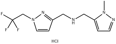 1-(1-methyl-1H-pyrazol-5-yl)-N-{[1-(2,2,2-trifluoroethyl)-1H-pyrazol-3-yl]methyl}methanamine Structure