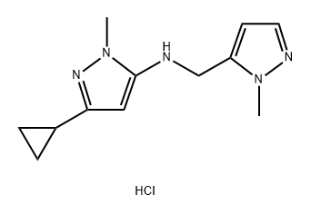 3-cyclopropyl-1-methyl-N-[(1-methyl-1H-pyrazol-5-yl)methyl]-1H-pyrazol-5-amine 구조식 이미지