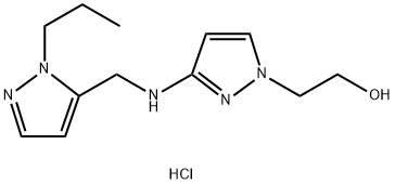 2-(3-{[(1-propyl-1H-pyrazol-5-yl)methyl]amino}-1H-pyrazol-1-yl)ethanol Structure