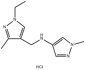 N-[(1-ethyl-3-methyl-1H-pyrazol-4-yl)methyl]-1-methyl-1H-pyrazol-4-amine Structure