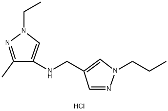 1-ethyl-3-methyl-N-[(1-propyl-1H-pyrazol-4-yl)methyl]-1H-pyrazol-4-amine Structure