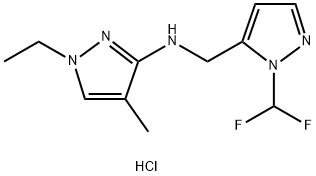 N-{[1-(difluoromethyl)-1H-pyrazol-5-yl]methyl}-1-ethyl-4-methyl-1H-pyrazol-3-amine Structure