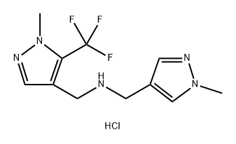 1-(1-methyl-1H-pyrazol-4-yl)-N-{[1-methyl-5-(trifluoromethyl)-1H-pyrazol-4-yl]methyl}methanamine Structure