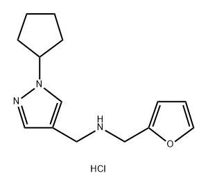 1-(1-cyclopentyl-1H-pyrazol-4-yl)-N-(2-furylmethyl)methanamine 구조식 이미지