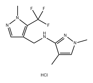 1,4-dimethyl-N-{[1-methyl-5-(trifluoromethyl)-1H-pyrazol-4-yl]methyl}-1H-pyrazol-3-amine Structure