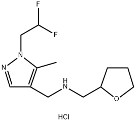 1-[1-(2,2-difluoroethyl)-5-methyl-1H-pyrazol-4-yl]-N-(tetrahydrofuran-2-ylmethyl)methanamine Structure