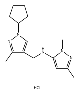 N-[(1-cyclopentyl-3-methyl-1H-pyrazol-4-yl)methyl]-1,3-dimethyl-1H-pyrazol-5-amine 구조식 이미지