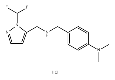 4-[({[1-(difluoromethyl)-1H-pyrazol-5-yl]methyl}amino)methyl]-N,N-dimethylaniline 구조식 이미지