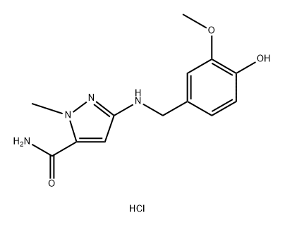 3-[(4-hydroxy-3-methoxybenzyl)amino]-1-methyl-1H-pyrazole-5-carboxamide 구조식 이미지