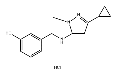 3-{[(3-cyclopropyl-1-methyl-1H-pyrazol-5-yl)amino]methyl}phenol Structure