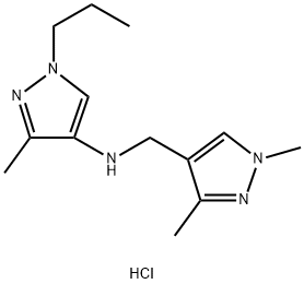 N-[(1,3-dimethyl-1H-pyrazol-4-yl)methyl]-3-methyl-1-propyl-1H-pyrazol-4-amine Structure