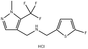 1-(5-fluoro-2-thienyl)-N-{[1-methyl-5-(trifluoromethyl)-1H-pyrazol-4-yl]methyl}methanamine Structure