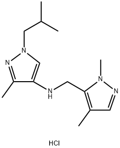 N-[(1,4-dimethyl-1H-pyrazol-5-yl)methyl]-1-isobutyl-3-methyl-1H-pyrazol-4-amine Structure