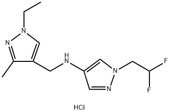 1-(2,2-difluoroethyl)-N-[(1-ethyl-3-methyl-1H-pyrazol-4-yl)methyl]-1H-pyrazol-4-amine Structure