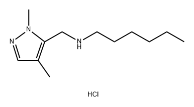 (1,4-dimethyl-1H-pyrazol-5-yl)methyl]hexylamine Structure