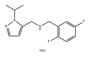 1-(2,5-difluorophenyl)-N-[(1-isopropyl-1H-pyrazol-5-yl)methyl]methanamine Structure