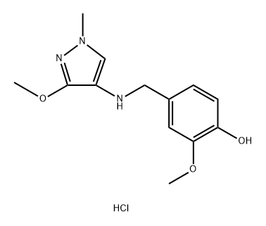 2-methoxy-4-{[(3-methoxy-1-methyl-1H-pyrazol-4-yl)amino]methyl}phenol Structure