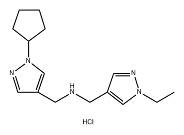 1-(1-cyclopentyl-1H-pyrazol-4-yl)-N-[(1-ethyl-1H-pyrazol-4-yl)methyl]methanamine Structure