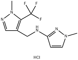 1-methyl-N-{[1-methyl-5-(trifluoromethyl)-1H-pyrazol-4-yl]methyl}-1H-pyrazol-3-amine Structure