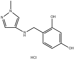 4-{[(1-methyl-1H-pyrazol-4-yl)amino]methyl}benzene-1,3-diol Structure