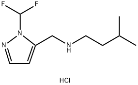 {[1-(difluoromethyl)-1H-pyrazol-5-yl]methyl}(3-methylbutyl)amine Structure