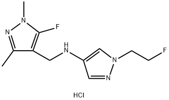 N-[(5-fluoro-1,3-dimethyl-1H-pyrazol-4-yl)methyl]-1-(2-fluoroethyl)-1H-pyrazol-4-amine 구조식 이미지