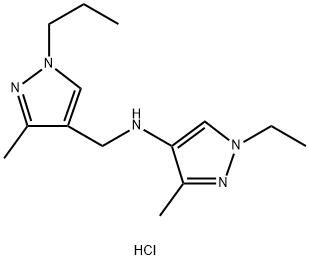 1-ethyl-3-methyl-N-[(3-methyl-1-propyl-1H-pyrazol-4-yl)methyl]-1H-pyrazol-4-amine Structure