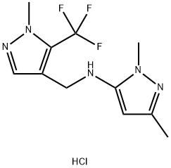 1,3-dimethyl-N-{[1-methyl-5-(trifluoromethyl)-1H-pyrazol-4-yl]methyl}-1H-pyrazol-5-amine Structure