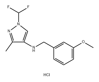 1-(difluoromethyl)-N-(3-methoxybenzyl)-3-methyl-1H-pyrazol-4-amine Structure