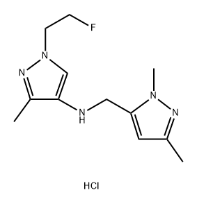 N-[(1,3-dimethyl-1H-pyrazol-5-yl)methyl]-1-(2-fluoroethyl)-3-methyl-1H-pyrazol-4-amine Structure