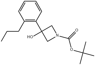 1,1-Dimethylethyl 3-hydroxy-3-(2-propylphenyl)-1-azetidinecarboxylate Structure