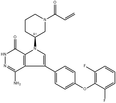 (R)-1-(1-Acryloyl-piperidin-3-yl)-4-amino-3-[4-(2,6-difluoro-phenoxy)-phenyl]-1,6-dihydro-pyrrolo[2,3-d]pyridazin-7-one 구조식 이미지