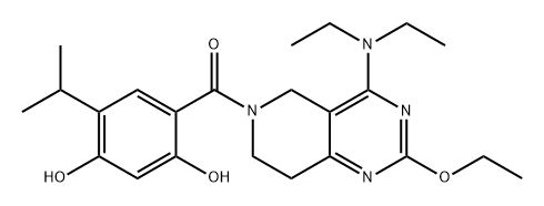 [4-(diethylamino)-2-ethoxy-7,8-
dihydropyrido[4,3-d]pyrimidin-6(5H)-yl][2,4-
dihydroxy-5-(1-methylethyl)phenyl]-Methanone Structure