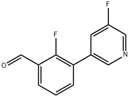 2-fluoro-3-(5-fluoropyridin-3-yl)benzaldehyde Structure