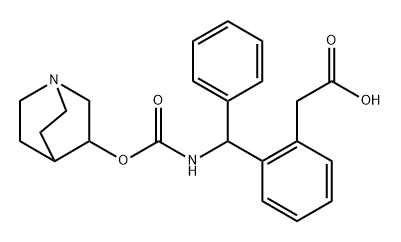 Benzeneacetic acid, 2-[[[(1-azabicyclo[2.2.2]oct-3-yloxy)carbonyl]amino]phenylmethyl]- Structure