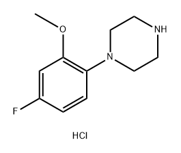 Piperazine, 1-(4-fluoro-2-methoxyphenyl)-, hydrochloride (1:1) Structure