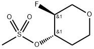 trans-3-fluoro-tetrahydro-2H-pyran-4-yl methanesulfonate racemate Structure