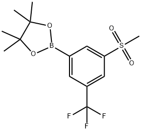 4,4,5,5-Tetramethyl-2-(3-(methylsulfonyl)-5-(trifluoromethyl)phenyl)-1,3,2-dioxaborolane Structure