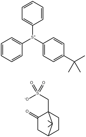 Sulfonium, [4-(1,1-dimethylethyl)phenyl]diphenyl-, 7,7-dimethyl-2-oxobicyclo[2.2.1]heptane-1-methanesulfonate (1:1) Structure