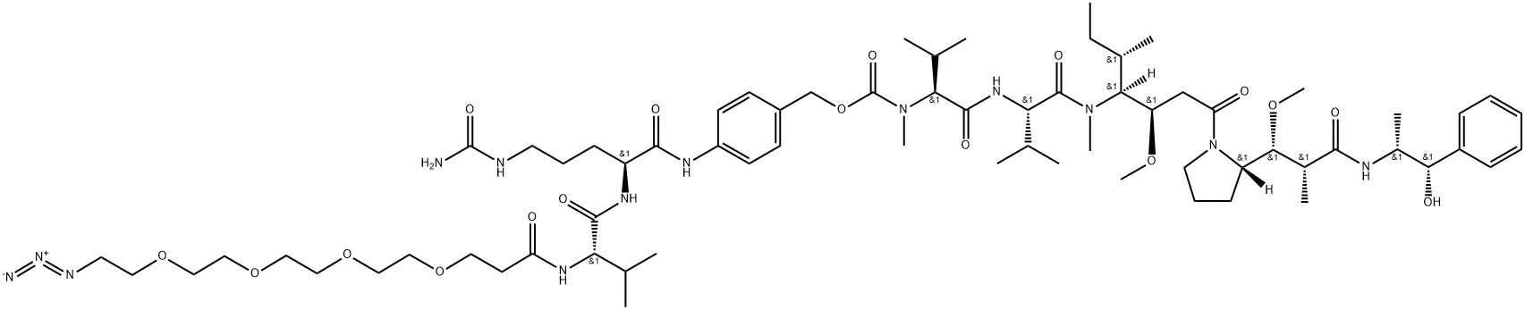 Azido-PEG4-Val-Cit-PAB-MMAE Structure