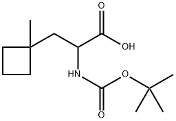 Cyclobutanepropanoic acid, α-[[(1,1-dimethylethoxy)carbonyl]amino]-1-methyl- Structure