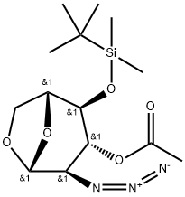 3-O-Acetyl-1,6-anhydro-2-azido-2-deoxy-4TBDMS-beta-D-glucopyranose Structure